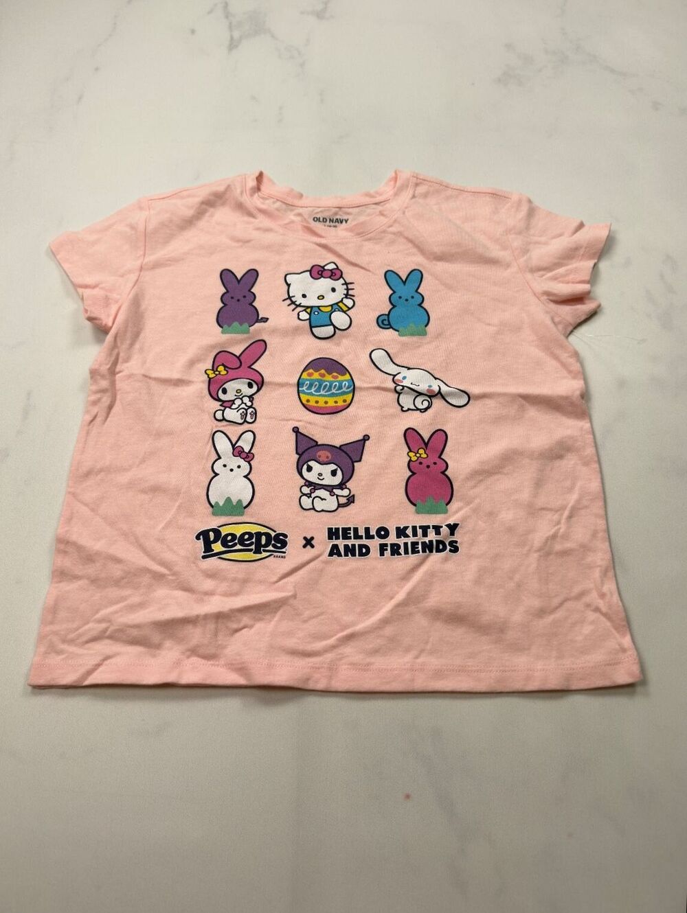 Old Navy Peeps x Hello Kitty and Friends Graphic Tee Pink 2000s Retro - Girls 10